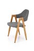 Стул HALMAR K344 серый/дуб медовый