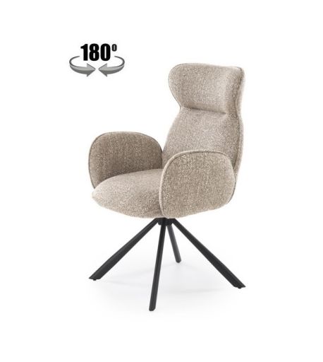 Стул HALMAR K571 темно-бежевый/черный, поворотный, фото 1
