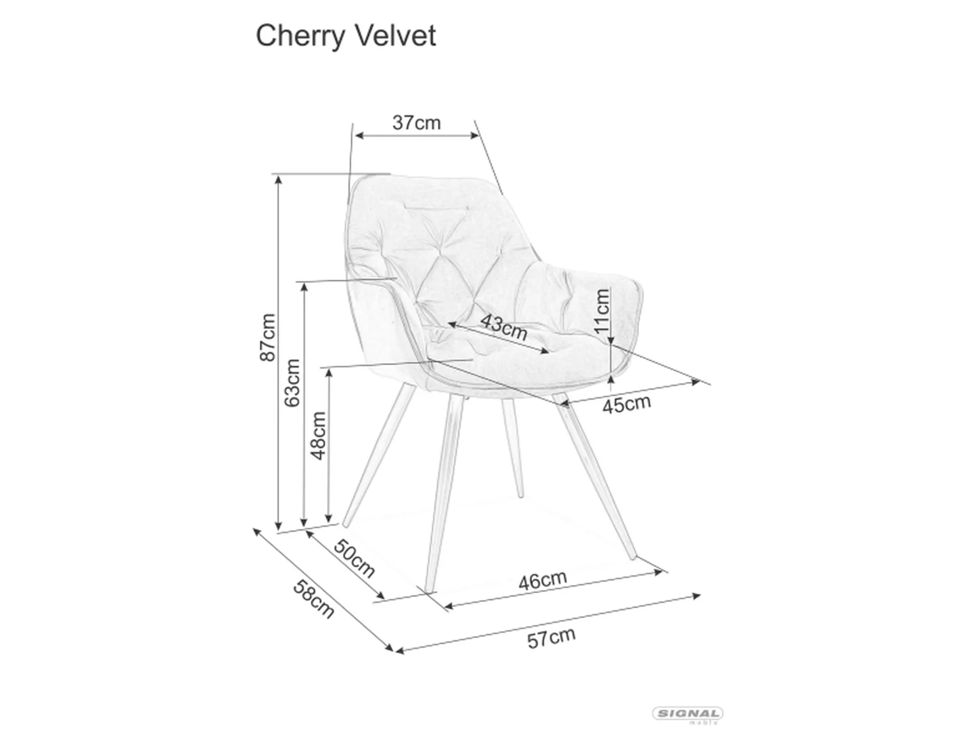 Стул SIGNAL CHERRY Bjorn 77 оливковый/черный, фото 3