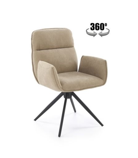 Стул HALMAR K574 темно-бежевый/черный, поворотный