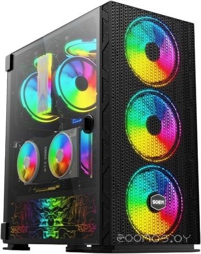 Корпус Soeyi AX8-B20 Tempered Glass