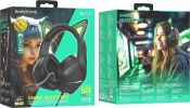 Наушники Borofone Elf Cat BO106 (черный/зеленый)