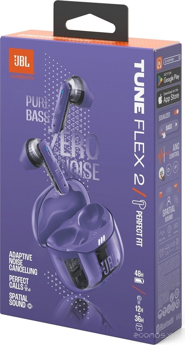 Наушники JBL Tune Flex 2 Ghost (фиолетовый), фото 10