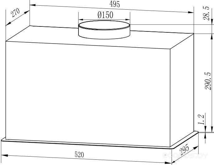 Кухонная вытяжка Weissgauff BOX 900 Remove Touch Black Glass, фото 12