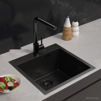 Кухонная мойка ARFEKA ECO AR 450*450 BLACK PVD NANO DECOR (настольная)