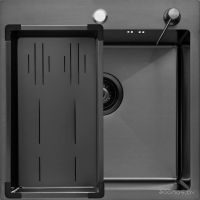 Кухонная мойка ARFEKA Eco AR мойка 500*500, коландер G, дозатор Black