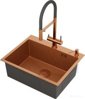 Кухонная мойка Roxen Snake 560220-60-BRS (набор с коландером и дозатором)