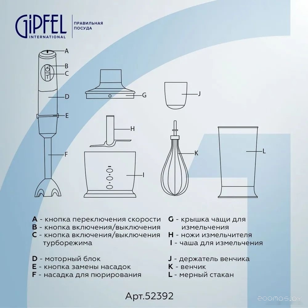 Портативный блендер Gipfel Chef 52392, фото 13