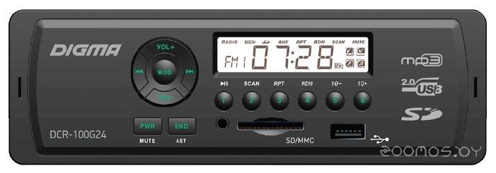 Автомагнитола DIGMA DCR-100G24