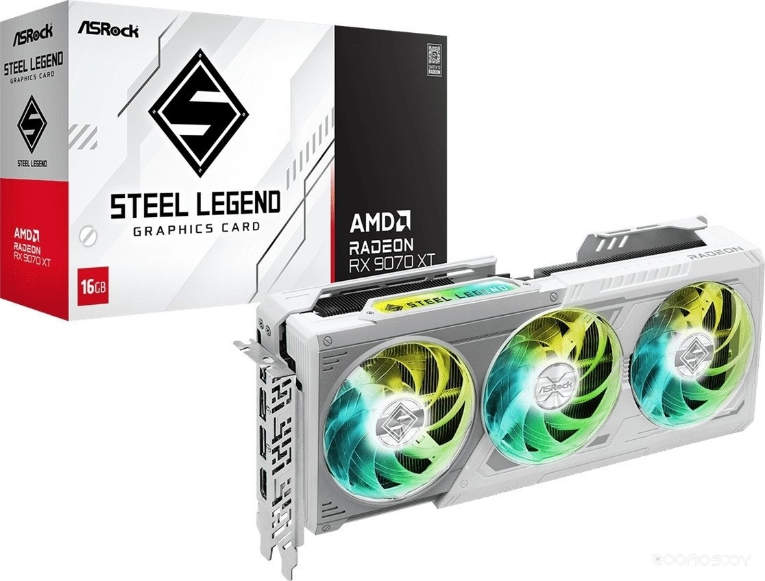 Видеокарта ASROCK AMD Radeon RX 9070 XT Steel Legend 16GB RX9070XT SL 16G, фото 6