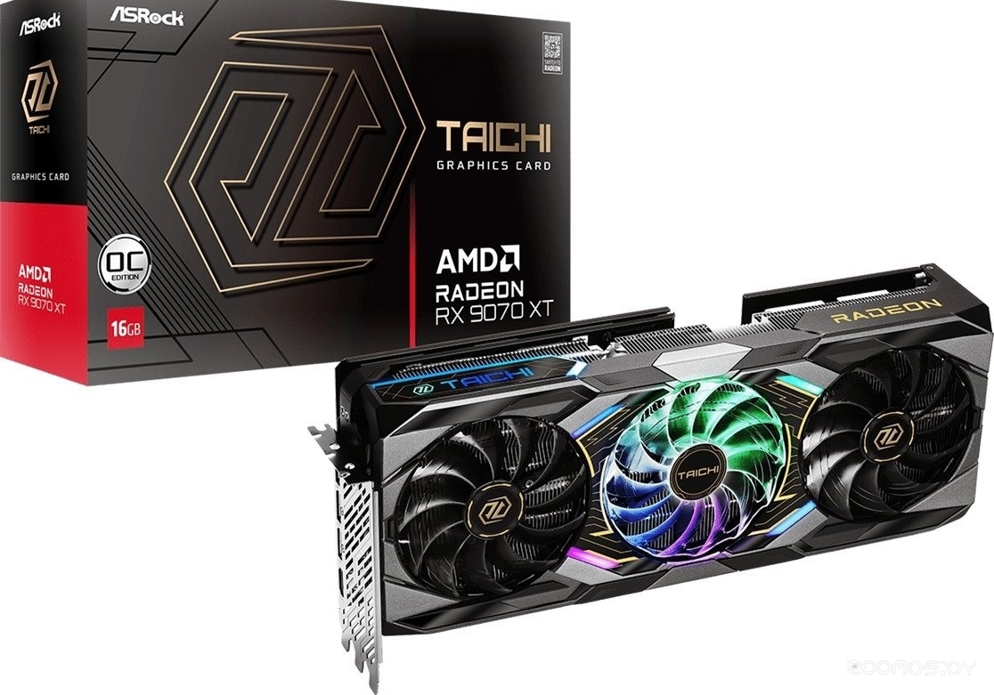 Видеокарта ASROCK AMD Radeon RX 9070 XT Taichi 16GB OC RX9070XT TC 16GO, фото 6