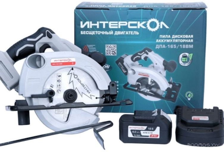 Дисковая (циркулярная) пила Интерскол ДПА-165/18ВМ 762.4.1.70 (с 1-им АКБ)