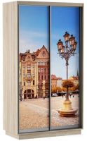 Шкаф-купе Стиль Шкаф-купе Лео 1.6 м (дуб сонома светлый/стекло, фотопечать "Люблин")