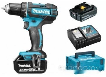 Дрель-шуруповерт Makita DDF482RTJ (с 2-мя АКБ, кейс)