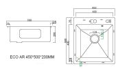 Комплект ARFEKA ECO AR мойка 450*500, коландер F, дозатор SATIN DECOR MILLET