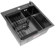 Комплект ARFEKA ECO AR мойка 500*500, коландер, дозатор BLACK