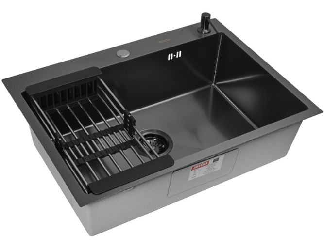 Комплект ARFEKA ECO AR мойка 700*500, коландер, дозатор BLACK DECOR MILLET GRAINS