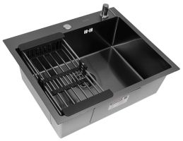 Комплект ARFEKA ECO AR мойка 600*500, коландер, дозатор BLACK