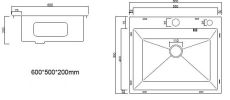 Кухонная мойка ARFEKA ECO AR 600*500 GOLD PVD NANO