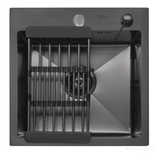 Мойка кухонная ARFEKA ECO AR 45x45 N+CL AR+DS AR (Black Decor, с дозатором и коландером), фото 1