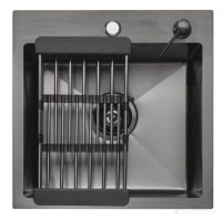 Кухонная мойка ARFEKA ECO AR 45х45 N+CL AR+DS AR (Black Decor Millet)