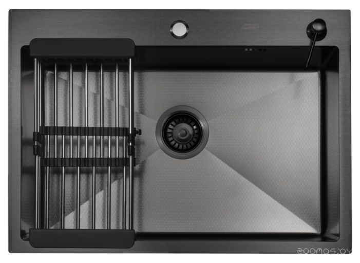 Кухонная мойка ARFEKA ECO AR 70х50+CL AR+DS AR (Black Decor), фото 1