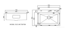 Кухонная мойка ARFEKA ECO AR 70х50+CL AR+DS AR (Gold)
