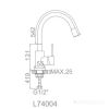 Однорычажный смеситель для кухни (мойки) Ledeme L74004-3