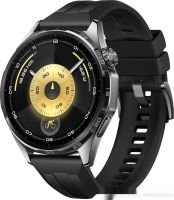 Умные часы Huawei Watch GT 6 46 мм (черный, с черным силиконовым ремешком, международная версия)