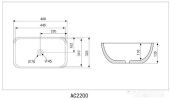 Умывальник Abber Rechteck AC2200GS (серебристый)
