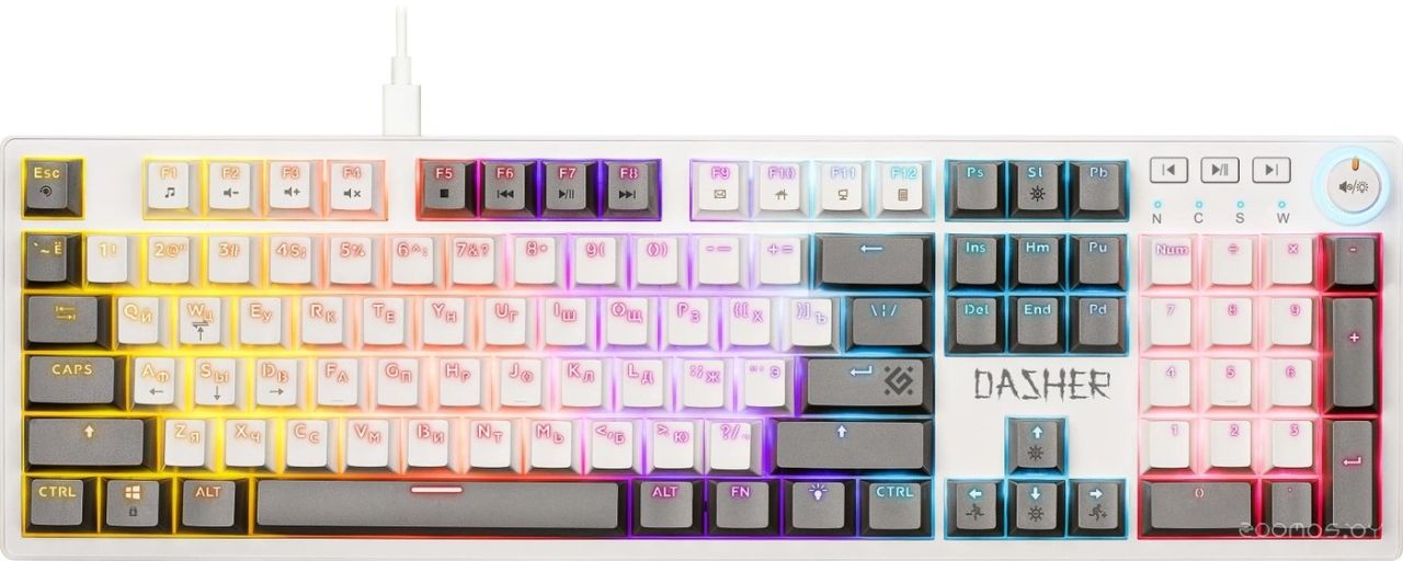 Клавиатура Defender Dasher GK-472 (белый/серый)