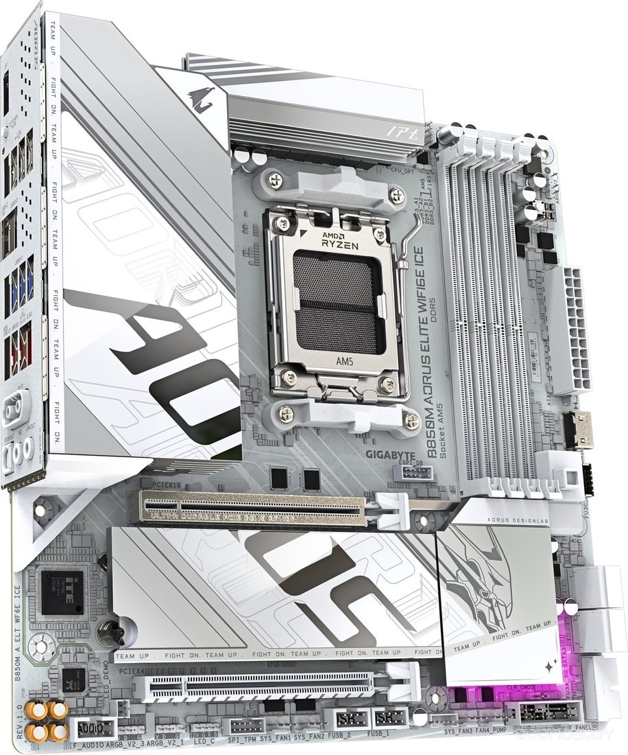 Материнская плата Gigabyte B850M Aorus Elite WiFi6E Ice (rev. 1.1), фото 2