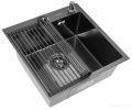 Кухонная мойка ARFEKA ECO AR 50х50+RM AR+DS AR (Black Decor Millet Grains)