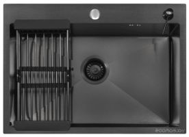 Кухонная мойка ARFEKA ECO AR 70х50+CL AR+DS AR (Black)