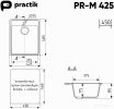 Кухонная мойка Practik PR-M 425-001 (Белый камень)