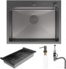 Кухонная мойка Roxen Simple 560220-50B-V графит/текстурная PVD покрытие (с коландером и дозатором)