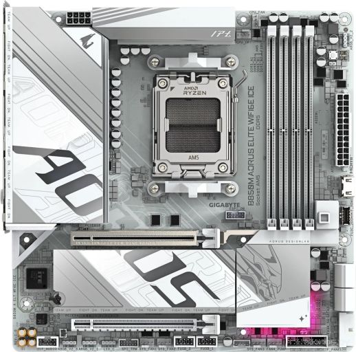 Материнская плата Gigabyte B850M Aorus Elite WiFi6E Ice (rev. 1.1), фото 1