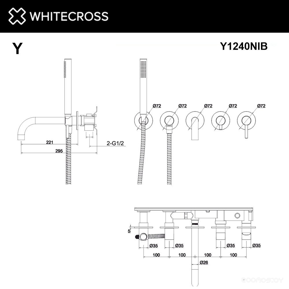 Смеситель Whitecross Y Y1240NIB (брашированный никель), фото 3