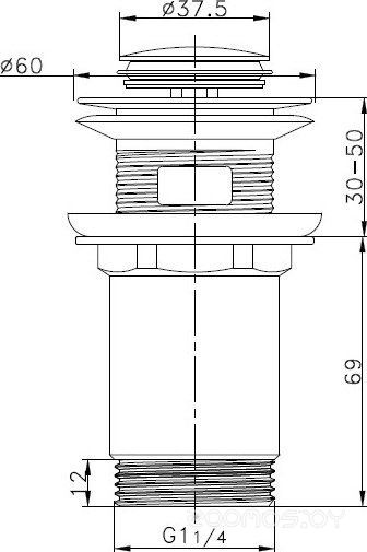 Умывальник Lauter 21441B + клапан 21190CH