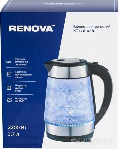 Электрический чайник RENOVA KT-17G-02B, фото 4