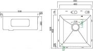 Кухонная мойка Basic CL DS Decor 45x50 (черный, коландер, дозатор)