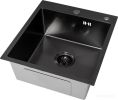 Кухонная мойка Basic CL DS Decor 45x50 (черный, коландер, дозатор)
