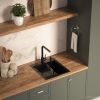 Кухонная мойка Basic CL DS Decor 45x50 (черный, коландер, дозатор)