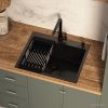 Кухонная мойка Basic CL DS Decor 60x50 (черный, коландер, дозатор)