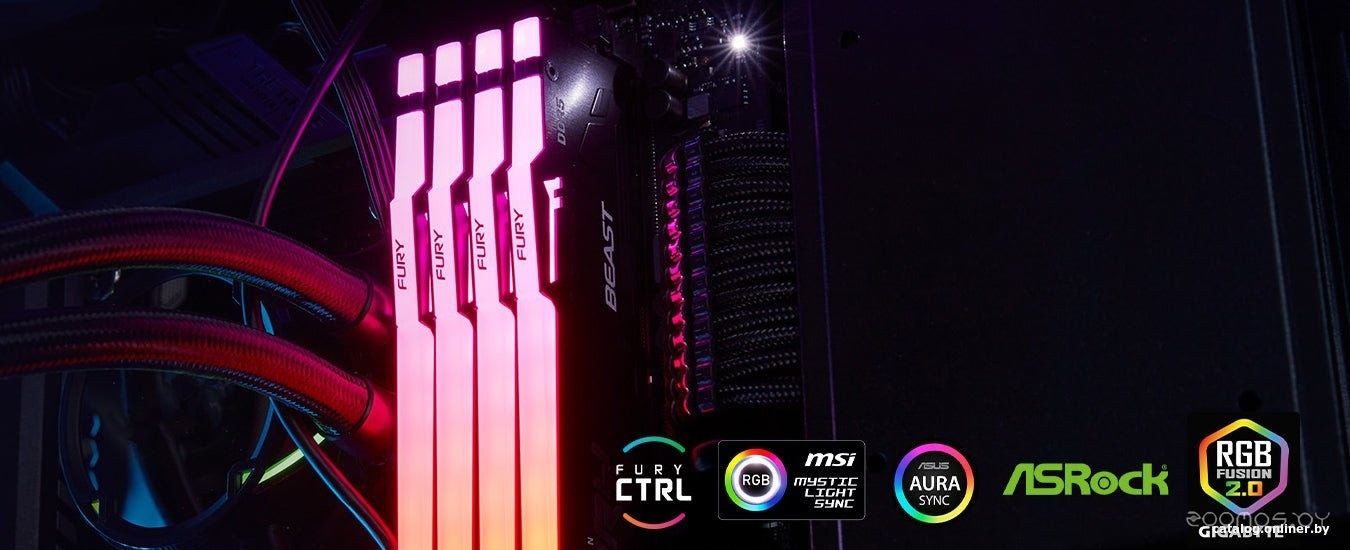 Оперативная память Kingston FURY Beast RGB 32ГБ DDR5 6000 МГц KF560C36BBE2A-32, фото 3
