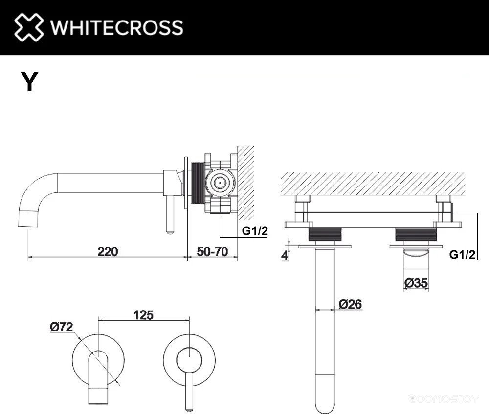 Смеситель Whitecross Y1215CPB (брашированная медь), фото 3