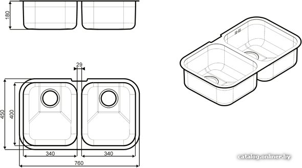 Кухонная мойка Smeg UM4040, фото 2