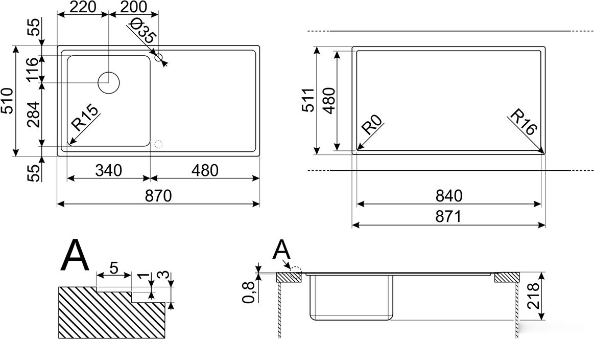 Кухонная мойка Smeg LFT861D, фото 3