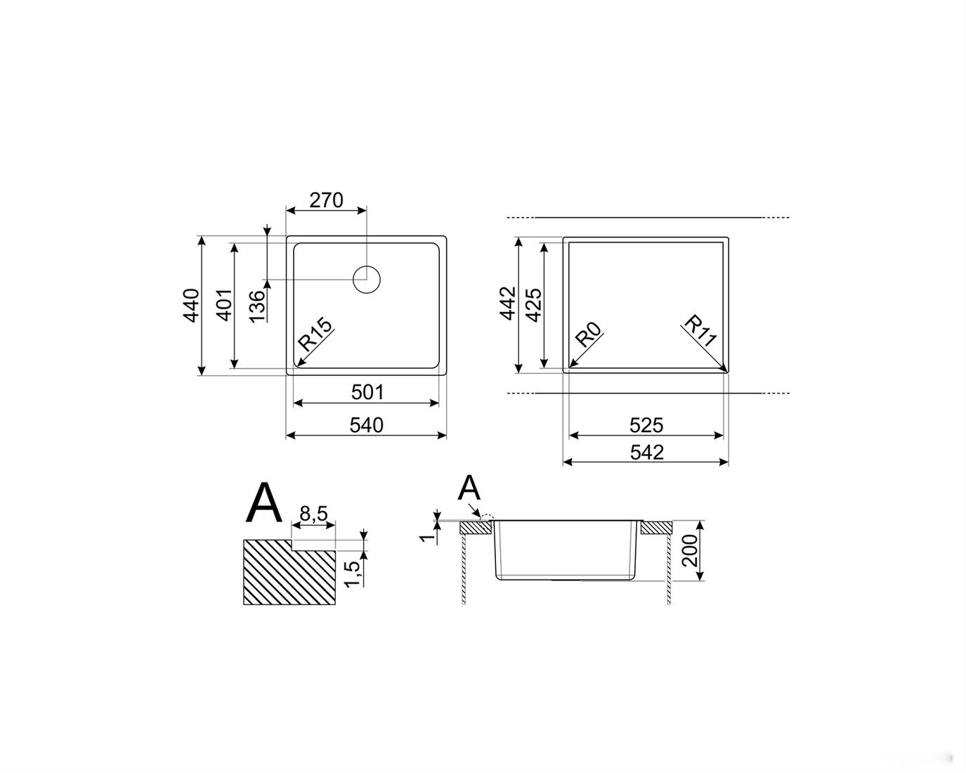 Кухонная мойка Smeg VFU50SFR, фото 2