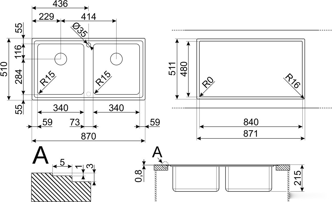 Кухонная мойка Smeg LFT862, фото 2
